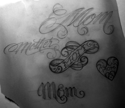 Mum Tattoo Writing Designs Free Mom amp Mommy Tattoos amp Designs 